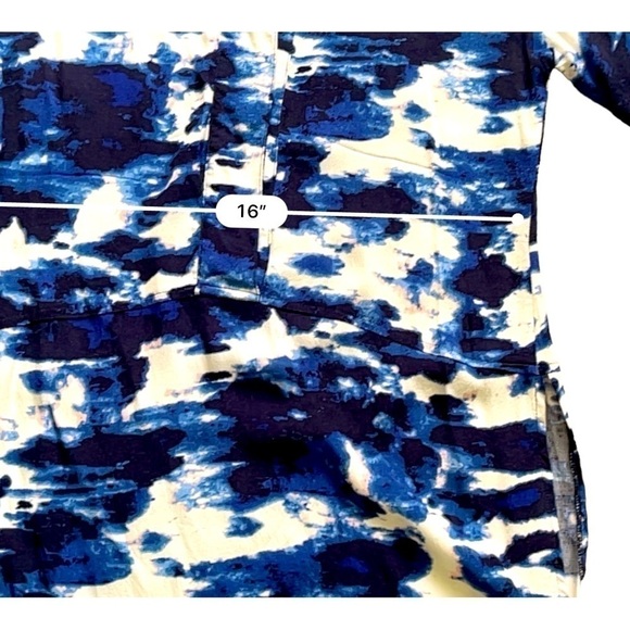 Michael Stars tunic dress multicolor round split hem 3/4  sleeves snaps Women M - Picture 14 of 17